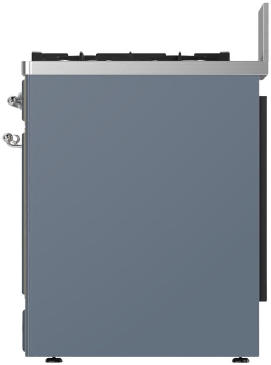 Ilve® Majestic III 30" Blue Gray Pro Style Dual Fuel Natural Gas Range with Triple Glass Door and Chrome Trim-3