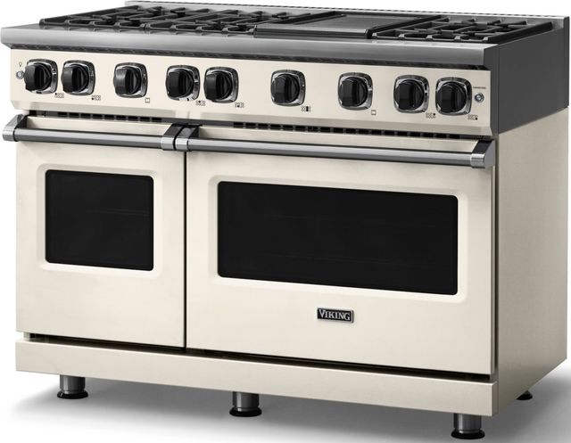 Viking® 7 Series 48" Pure White Pro Style Gas Range with Griddle-3