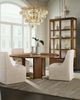 Hooker® Furniture Eleana Classic Linen Castered Dining Arm Chair-1