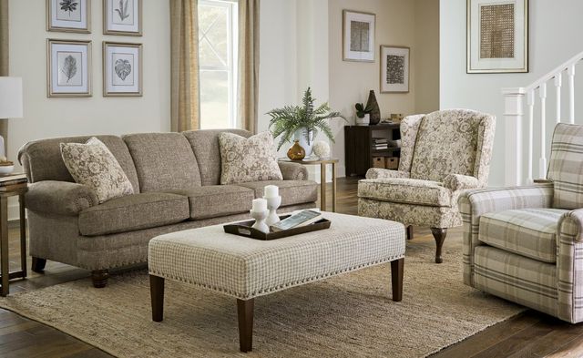 Craftmaster® Customizable Craftmaster Essentials Rolled Paneled Arm Sofa-1