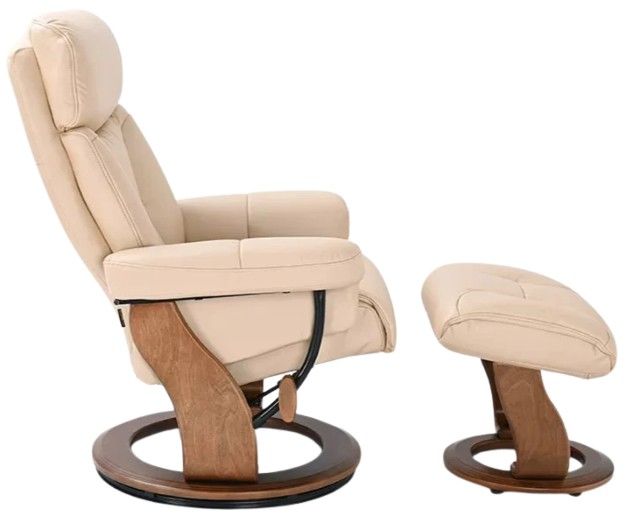 BenchMaster Trend Line Emmie Khaki Manual Recliner with Ottoman Set-2