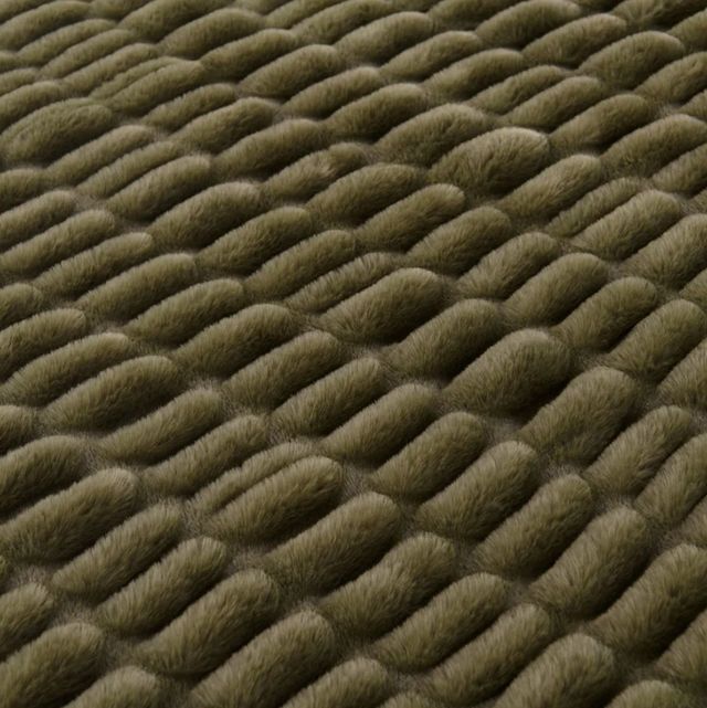 HiEnd Accents Ruched Rabbit Fern Green Double-Sided Throw Blanket-1