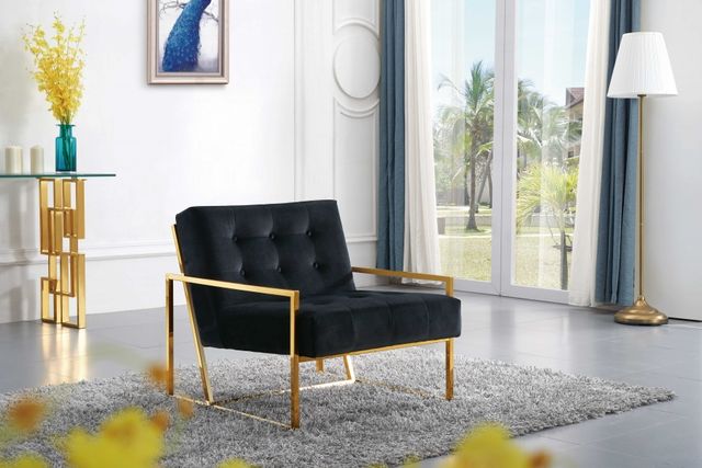 Meridian Furniture Pierre Black Velvet Chair-3