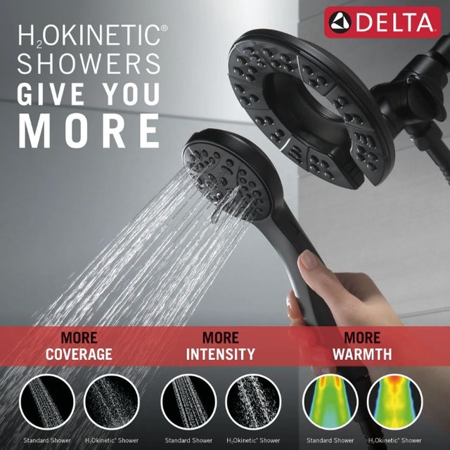 Delta Kayra® Monitor® 17 Series Matte Black Two-in-One Tub and Shower Trim-4
