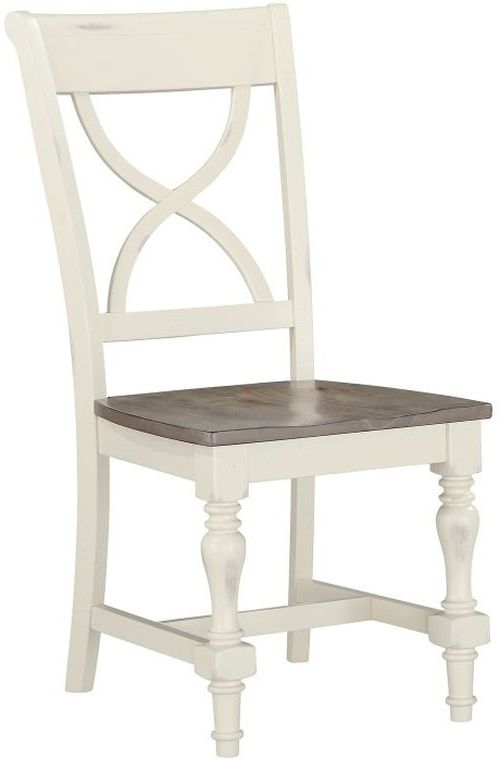Winners Only® Torrance Gray/White Dining Side Chair-0