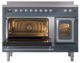 Ilve® Nostalgie II Noblesse 48'' Blue Gray Pro Style Induction Range with Chrome Trim-3