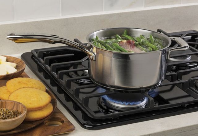 GE® 30" Black Gas Cooktop with Dishwasher-Safe Grates-2