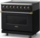 Viking® 5 Series 36" Onyx Pro Style Induction Range with Brushed Brass Trim-2