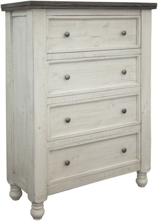 International Furniture Direct Stone Ivory/Weathered Gray Chest-0