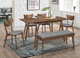 Coaster® Alfredo Upholstered Grey/Natural Walnut Dining Bench-3