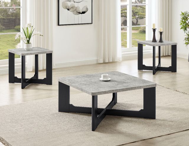 Crown Mark Royce 3-Piece Black/Gray Occasional Table Set-1