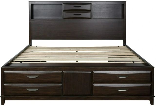 Benchcraft® Vanmore Dark Brown King Storage Bookcase Bed-2