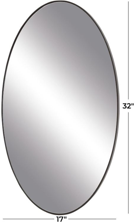 Deco Marche Black Oval Thin Minimalistic Frame Mirror-3