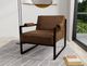 International Furniture Direct Galena Blacksmithing Matte Brown/Brown Faux Leather Accent Chair-1