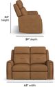 Flexsteel® Felix Toasted Almond Leather Power Reclining Loveseat with Power Headrest and Lumbar-2