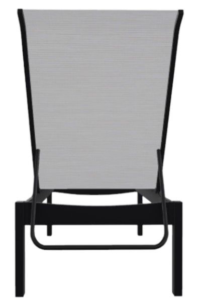 Telescope Casual Leeward Abalone/Black Fabric/Polymer Outdoor MGP Sling Lay-Flat Stacking Armless Chaise with Wheels-3
