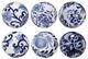 A & B Home 6-Piece Blue/White Decorative Sphere Set-0