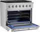 Hauslane HausPro 36" Stainless Steel Pro-Style Dual Fuel Range with Stainless Steel Knobs-4