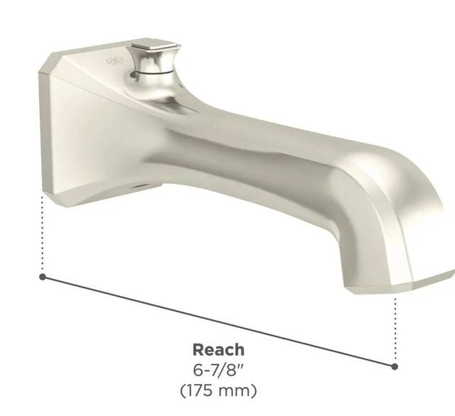 DXV Belshire® Polished Chrome Wall Mount Bathtub Spout with Diverter-2