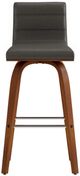 Armen Living Vienna 4-Piece Gray/Walnut Swivel Counter Stool Set-2
