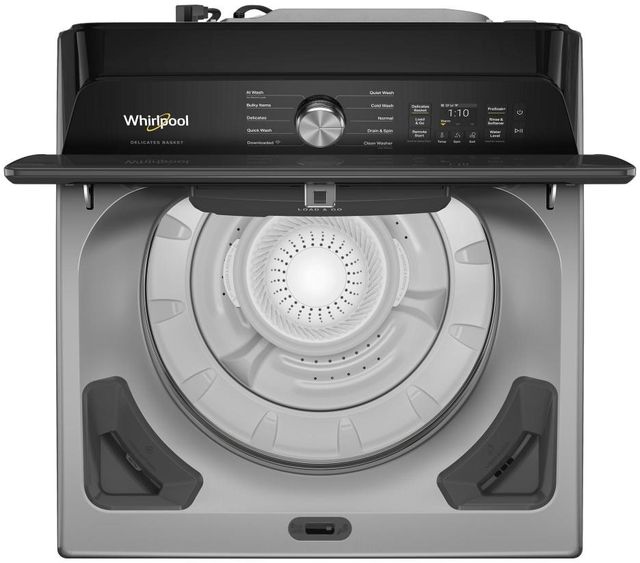 Whirlpool® 6.0 - 6.1 Cu. Ft. Radiant Silver Smart Top Load Washer with The Removable Delicates Basket-1
