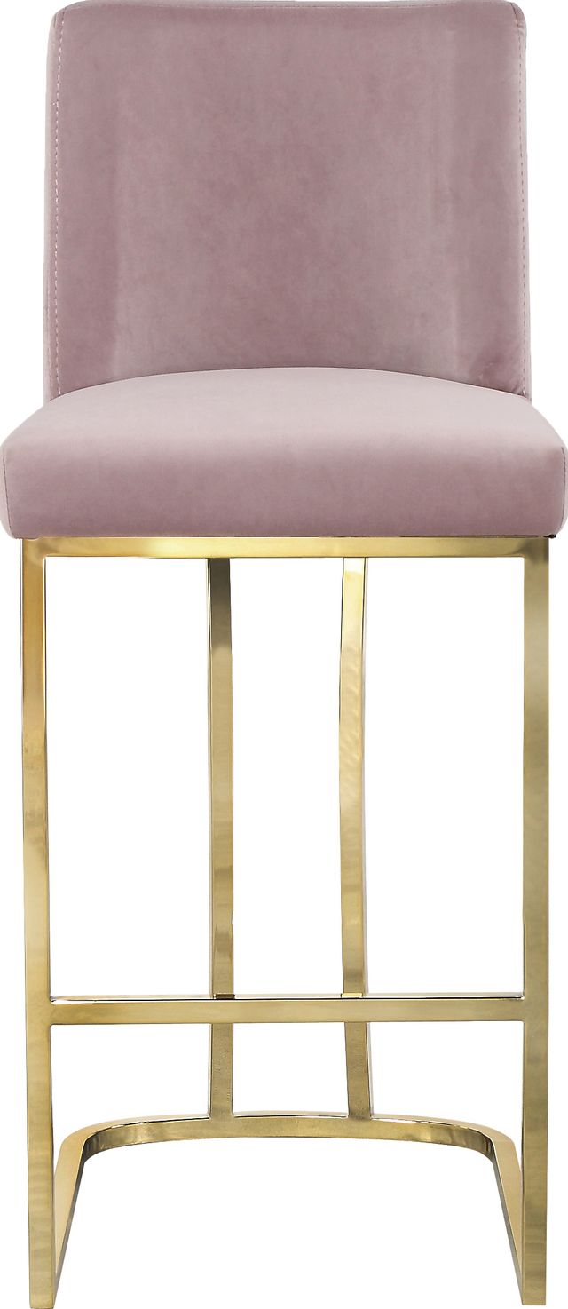 Meridian Furniture Heidi Pink Velvet Counter Stool-2
