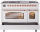 Ilve® Nostalgie II Series 48" White Pro Style Dual Fuel Range-4