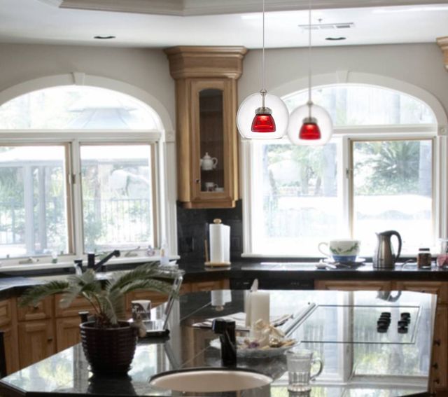 Cal® Lighting & Accessories Red Clear Mini Pendant-2