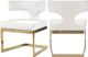 Meridian Furniture Alexandra White/Gold Faux Leather Dining Chair-1
