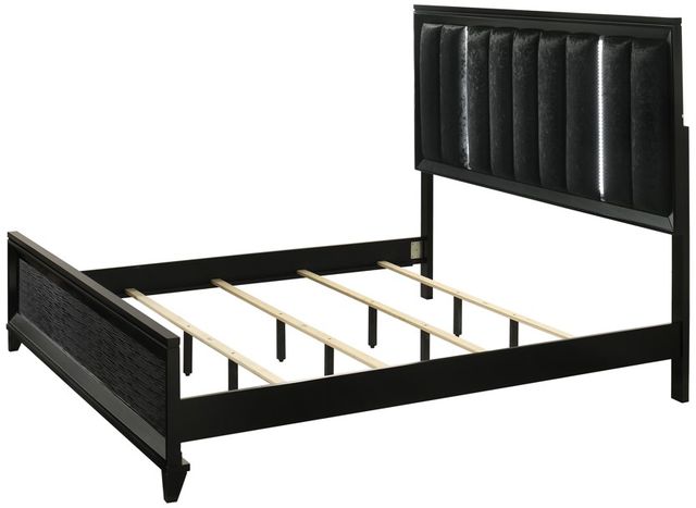 Crown Mark Cressida Black Queen Upholstered Panel Bed-2
