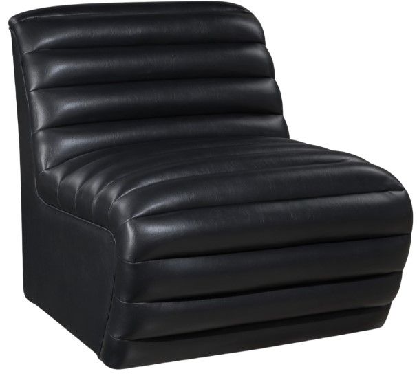Meridian Furniture Vega Black Vegan Leather Upholstered Accent Chair-0