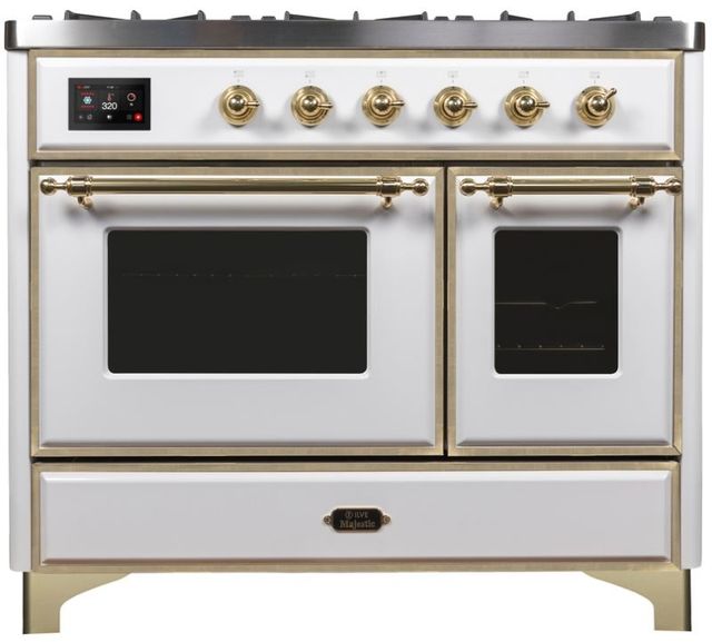 Ilve® Majestic II Series 40" White Pro Style Dual Fuel Natural Gas Range-2