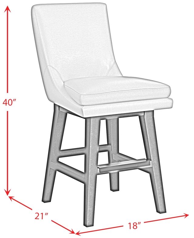 Elements International Villanova Espresso Swivel Counter Stool-2