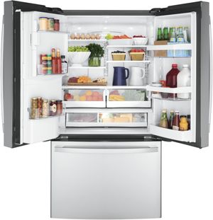 GE 36 in. 22.1 Cu. Ft. Fingerprint Resistant Stainless Steel French Door Refrigerator