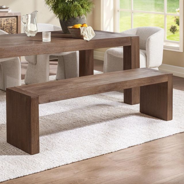 Classic Home Glendale Toasted Chestnut 64" Dining Bench-1