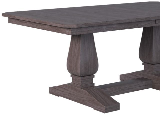 Country View Woodworking Customizable Lenox 48" Hickory Top Dining Table with 4-Leaves and Brown Maple Base-1