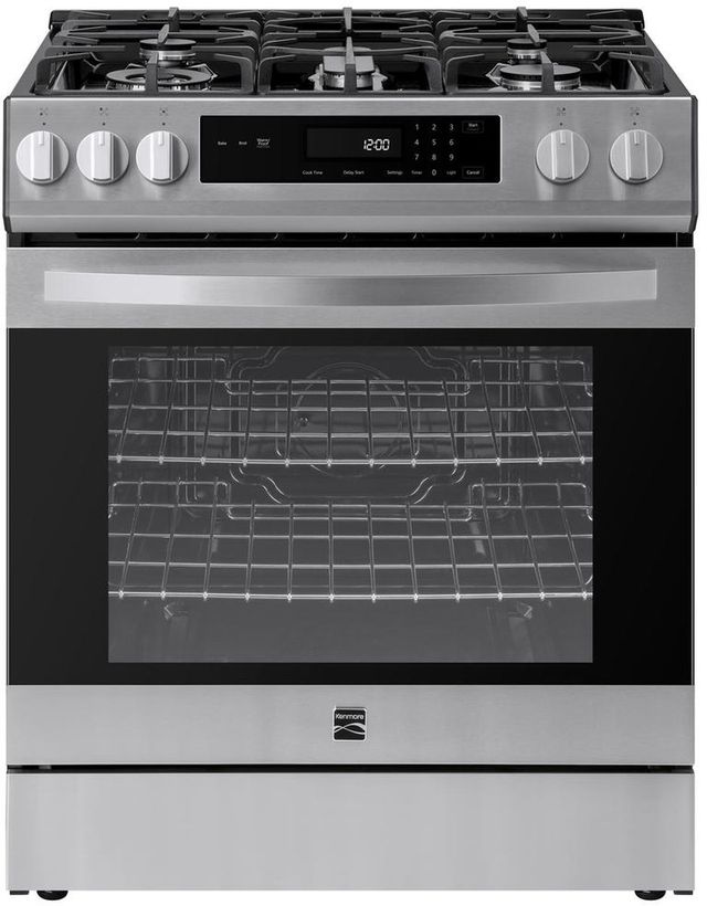 Kenmore® 30” Stainless Steel Front Control Slide-In Gas Range-0