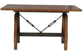 Mazin Furniture 5 Piece Holverson Rustic Brown/Gunmetal Counter Height Table-1