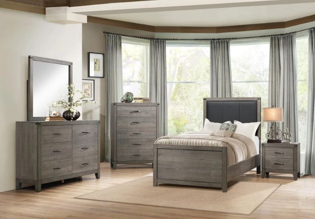 Homelegance® Woodrow Brownish Gray/Black Twin Bed-1