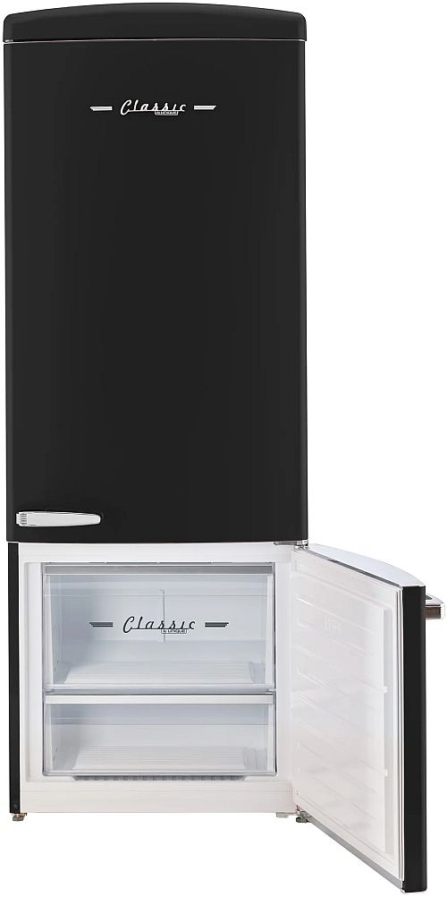 Unique Appliances Classic Retro 28" 17 Cu. Ft. Matte Black Counter Depth Bottom Freezer Refrigerator-2