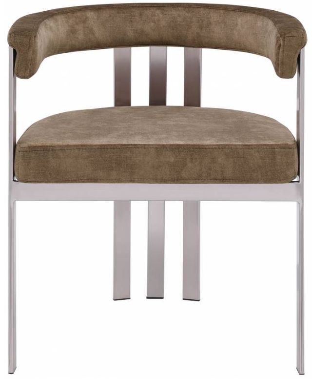 Meridian Furniture Marcello Brown/Brushed Chrome Velvet Dining Chair-1