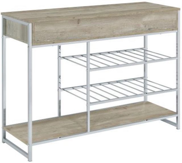 Coaster® Melrose Chrome/Gray Wine Cabinet-3