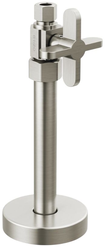 Brizo Odin® Brilliance® Brushed Nickel Straight Supply Stop Valve with Cross Handle-0