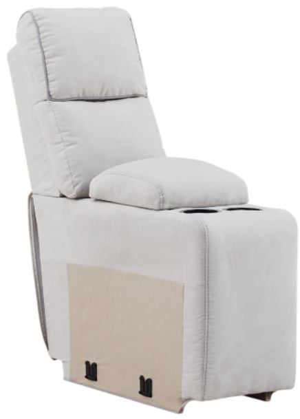 Signature Design by Ashley® Social Pointe 5-Piece Ash/Pearl Power Reclining Sectional with Storage Consoles-2