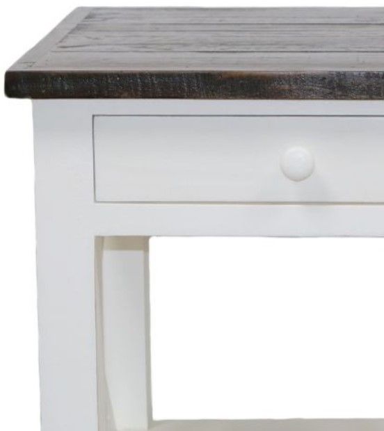 Million Dollar Rustic X Brace Brown/White End Table-1