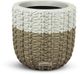 Le Present White and Greige 15" Basket Planter-0
