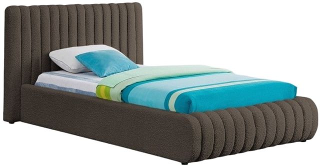 Meridian Furniture Nash Brown Twin Upholstered Panel Bed-0