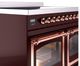 Ilve® Nostalgie II Noblesse 40'' Burgundy Pro Style Induction Range with Copper Trim-2