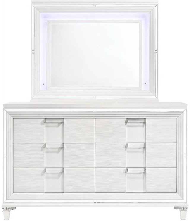 Elements International Twenty Nine White Dresser and Mirror-1