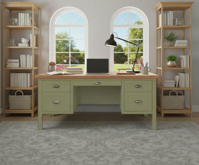 Legends Home Vineyard Fruitwood/Sage Green Executive Desk-1